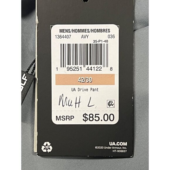 Under Armour Size 42 X 30 Mens Straight Leg Pants Lightweight Gray NWT New - Picture 10 of 13